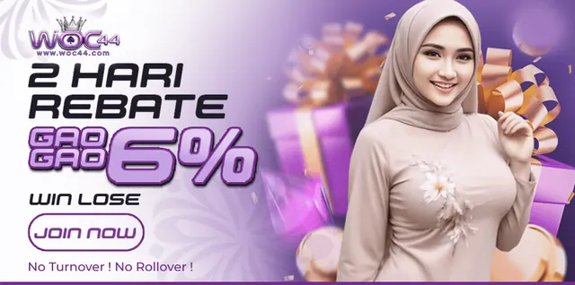 WOC44 rebate 6% dua hari